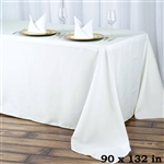 90x132" Seamless Value Plus Polyester Tablecloth - Ivory