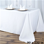 90x132" Seamless Value Plus Polyester Tablecloth - White