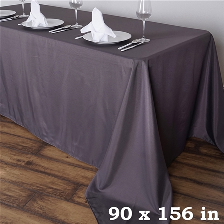 90 x 156" Charcoal Grey Wholesale Polyester Banquet Linen Wedding Party Tablecloth