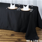 90x156" Seamless Value Plus Polyester Tablecloth - Black