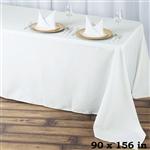 90x156" Seamless Value Plus Polyester Tablecloth - Ivory