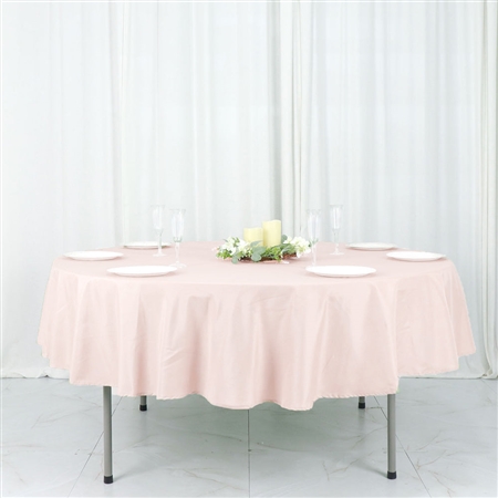90" Round Polyester Tablecloth - Blush/Rose Gold