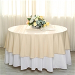 90" Round Polyester Tablecloth - Beige