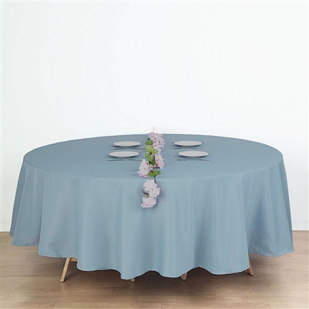 90" Round Polyester Tablecloth - Dusty Blue