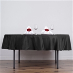 90" Round Polyester Tablecloth - Black