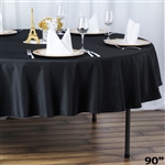 90" Seamless Value Plus Polyester Round Tablecloth - Black