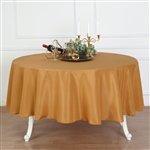 90" Round Polyester Tablecloth - Gold