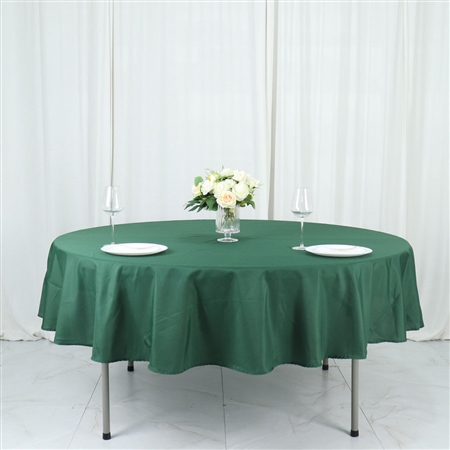 90" Round Polyester Tablecloth - Hunter Emerald Green