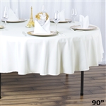 90" Seamless Value Plus Polyester Round Tablecloth - Ivory