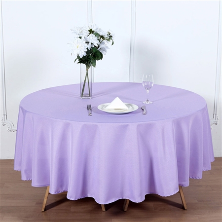90" Round Polyester Tablecloth - Lavender