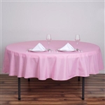 90" Round Polyester Tablecloth - Pink