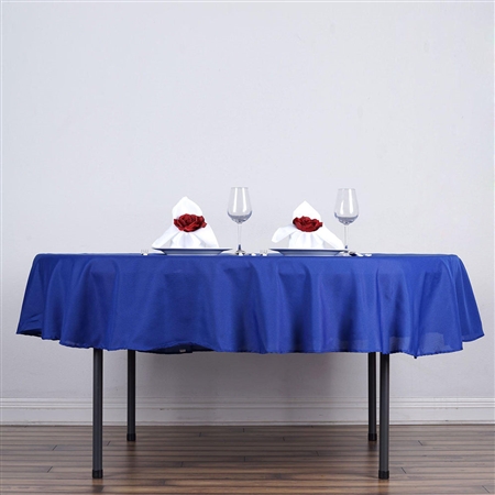 90" Round Polyester Tablecloth - Royal Blue