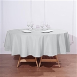 90" Round Polyester Tablecloth - Silver