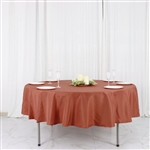 90" Round Polyester Tablecloth - Burnt Orange/Terracotta