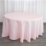 120" Blush/Rose Gold Round Accordion Crinkle Taffeta Tablecloth