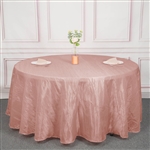 120" Dusty Rose Round Accordion Crinkle Taffeta Tablecloth