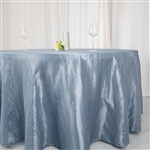 120" Dusty Blue Round Accordion Crinkle Taffeta Tablecloth