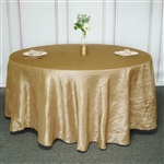 120" Gold Round Accordion Crinkle Taffeta Tablecloth
