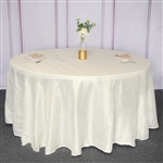 120" Ivory Round Accordion Crinkle Taffeta Tablecloth