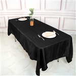 60" x 102" Black Accordion Crinkle Taffeta Rectangular Tablecloth