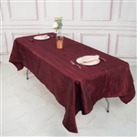 60" x 102" Burgundy Accordion Crinkle Taffeta Rectangular Tablecloth