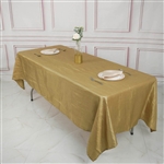 60" x 102" Gold Accordion Crinkle Taffeta Rectangular Tablecloth