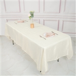 60" x 102" Ivory Accordion Crinkle Taffeta Rectangular Tablecloth
