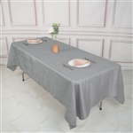 60" x 102" Silver Accordion Crinkle Taffeta Rectangular Tablecloth