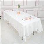 60" x 102" White Accordion Crinkle Taffeta Rectangular Tablecloth