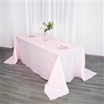 90" x 132" Blush/Rose Gold Accordion Crinkle Taffeta Rectangular Tablecloth