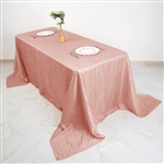 90" x 132" Dusty Rose Accordion Crinkle Taffeta Rectangular Tablecloth