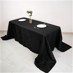 90" x 132" Black Accordion Crinkle Taffeta Rectangular Tablecloth