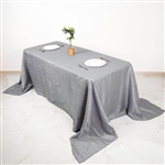 90" x 132" Silver Accordion Crinkle Taffeta Rectangular Tablecloth