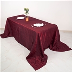 90" x 156" Burgundy Accordion Crinkle Taffeta Rectangular Tablecloth