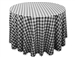 Perfect Picnic Inspired Black/White Checkered 108" Round Polyester Tablecloths