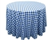 Perfect Picnic Inspired Blue/White Checkered 108" Round Polyester Tablecloths