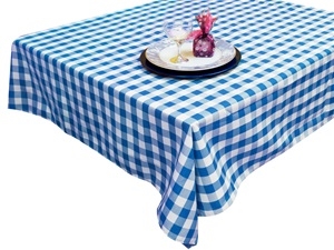 Perfect Picnic Inspired Blue/White Checkered 54"x54" Square Polyester Tablecloths