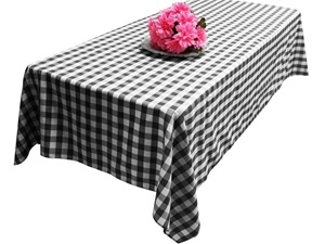 Perfect Picnic Inspired Black/White Checkered 60x102" Polyester Tablecloths