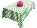 Perfect Picnic Inspired Green/White Checkered 60x102" Polyester Tablecloths