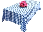 Perfect Picnic Inspired Blue/White Checkered 60x126" Polyester Tablecloths