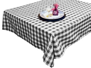 Perfect Picnic Inspired Black/White Checkered 70"x70" Square Polyester Tablecloths