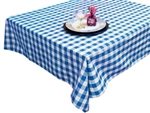 Perfect Picnic Inspired Blue/White Checkered 70"x70" Square Polyester Tablecloths