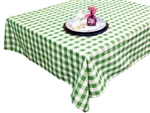 Perfect Picnic Inspired Green/White Checkered 70"x70" Square Polyester Tablecloths