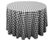 Perfect Picnic Inspired Black/White Checkered 70" Round Polyester Tablecloths