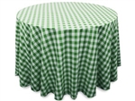 Perfect Picnic Inspired Green/White Checkered 70" Round Polyester Tablecloths