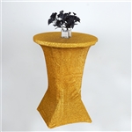 Cocktail Metallic Spandex Table Cover - Gold