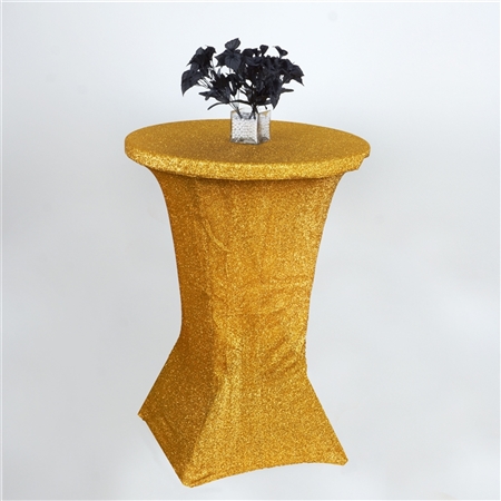 Cocktail Metallic Spandex Table Cover - Gold