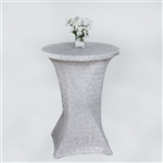 Cocktail Metallic Spandex Table Cover - Silver