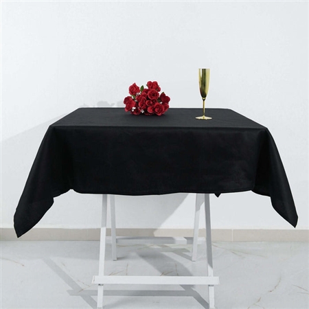 54" x 54" Imported 100% Cotton Square Tablecloth - Black