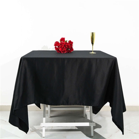 70" x 70" Imported 100% Cotton Square Tablecloth - Black